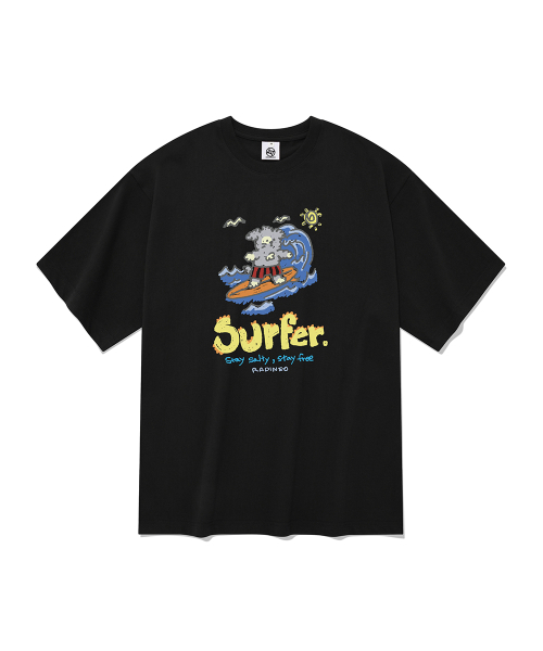 RADINEO(ラディネオ)の「サーファー半袖Tシャツブラック(Tシャツ/カットソー・メンズ・その他・MEDIUM/SMALL/X-LARGE/LARGE)」の1枚目の写真