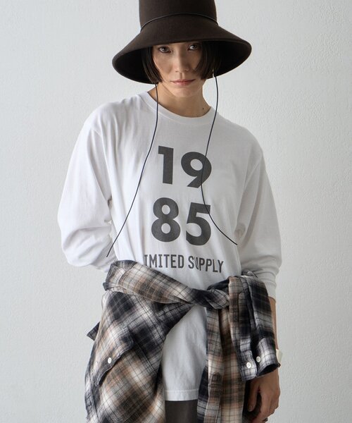 Whim Gazette（ウィムガゼット）の「1985ロンTEE（Tシャツ/カットソー・レディース・ブラウン/オフホワイト・FREE）」の2枚目の写真
