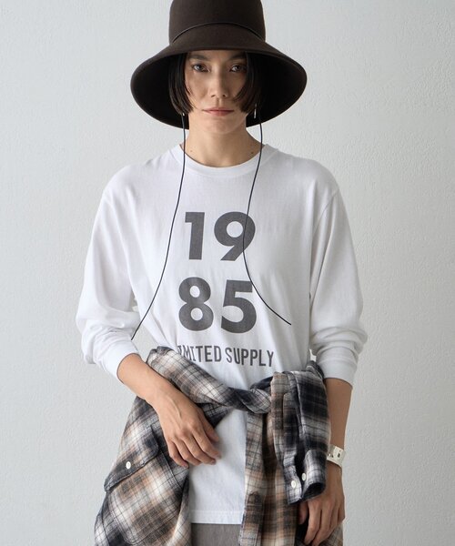 Whim Gazette（ウィムガゼット）の「1985ロンTEE（Tシャツ/カットソー・レディース・ブラウン/オフホワイト・FREE）」の5枚目の写真