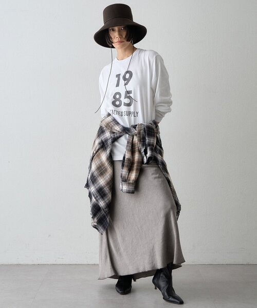 Whim Gazette（ウィムガゼット）の「1985ロンTEE（Tシャツ/カットソー・レディース・ブラウン/オフホワイト・FREE）」の6枚目の写真