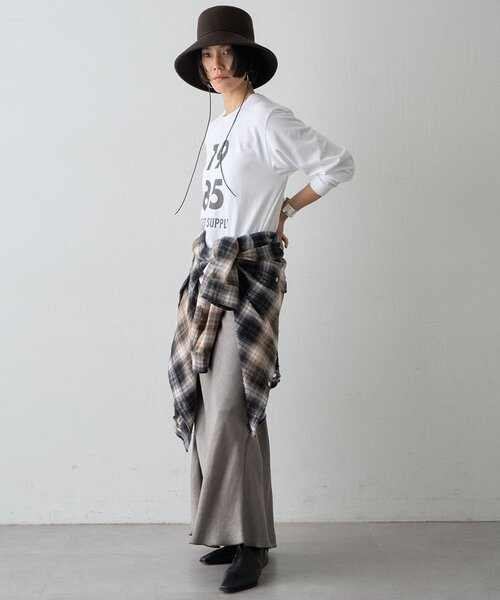 Whim Gazette（ウィムガゼット）の「1985ロンTEE（Tシャツ/カットソー・レディース・ブラウン/オフホワイト・FREE）」の3枚目の写真