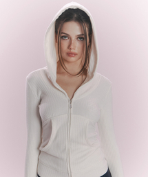 Devon Ribbed Hoodie (Ivory)