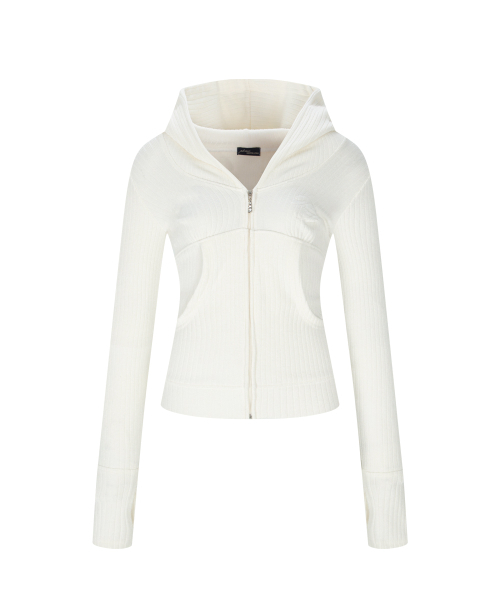 PLEASENOFOLLOW（プリーズノーフォロー）の「Devon Ribbed Hoodie (Ivory)（パーカー・レディース・その他・FREE）」の3枚目の写真