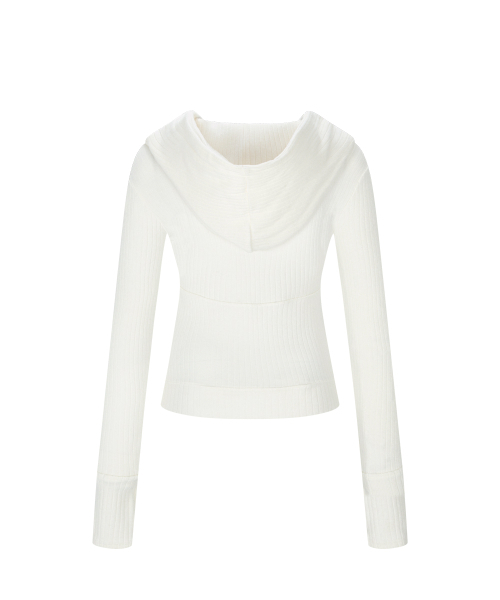 PLEASENOFOLLOW（プリーズノーフォロー）の「Devon Ribbed Hoodie (Ivory)（パーカー・レディース・その他・FREE）」の4枚目の写真