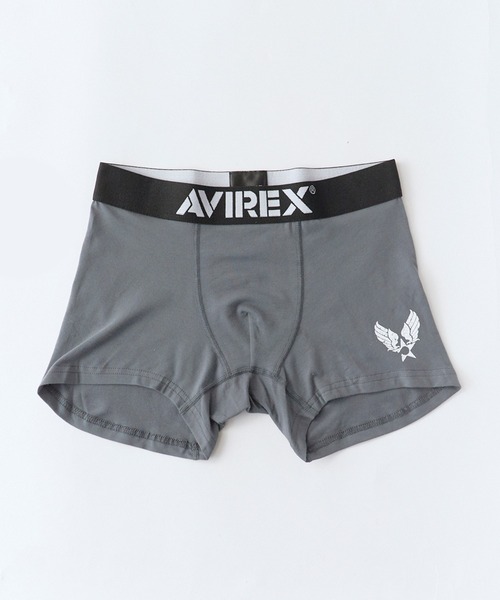 AVIREX（アヴィレックス）の「AVIREX/アビレックス AX FADED LOGO BOXER SHORT ヴィンテージライク ボクサーパンツ アンダーウェア ブランドロゴ スポーティ 2026年夏 夏服（ボクサーパンツ・メンズ・チャコールグレー/ブラック/レッド・M/XL/L）」の2枚目の写真