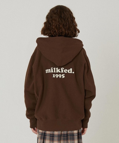 MILKFED.(ミルクフェド)の「MILKFED×CHAMPION SWEAT ZIP HOODIE(パーカー・レディース・オートミール/ブラウン/ブラック/ライトブルー/ライトピンク・S/M)」の7枚目の写真