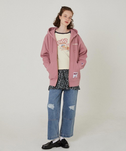MILKFED.(ミルクフェド)の「MILKFED×CHAMPION SWEAT ZIP HOODIE(パーカー・レディース・オートミール/ブラウン/ブラック/ライトブルー/ライトピンク・S/M)」の12枚目の写真