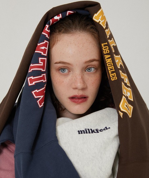 MILKFED.(ミルクフェド)の「MILKFED×CHAMPION SWEAT ZIP HOODIE(パーカー・レディース・オートミール/ブラウン/ブラック/ライトブルー/ライトピンク・S/M)」の17枚目の写真