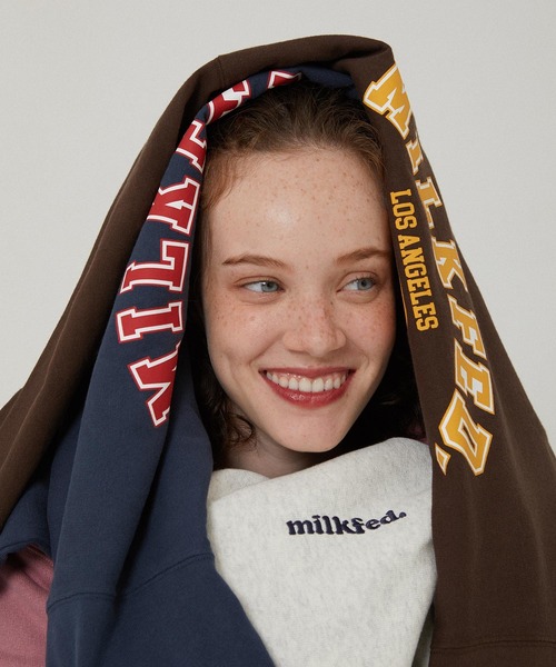 MILKFED.(ミルクフェド)の「MILKFED×CHAMPION SWEAT ZIP HOODIE(パーカー・レディース・オートミール/ブラウン/ブラック/ライトブルー/ライトピンク・S/M)」の18枚目の写真