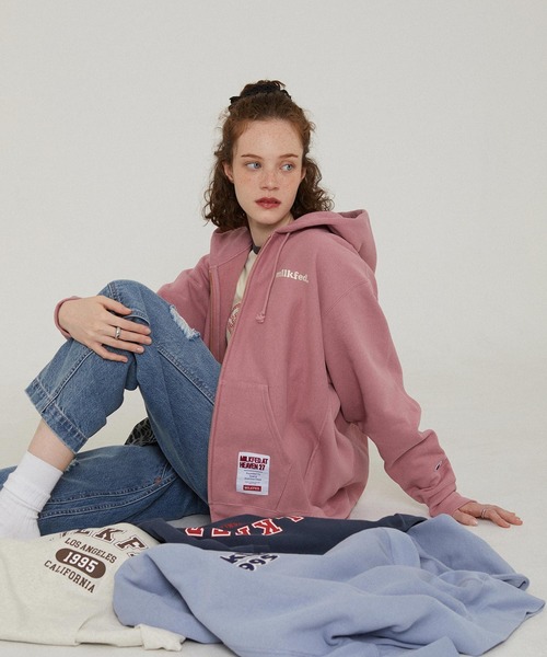 MILKFED.(ミルクフェド)の「MILKFED×CHAMPION SWEAT ZIP HOODIE(パーカー・レディース・オートミール/ブラウン/ブラック/ライトブルー/ライトピンク・S/M)」の19枚目の写真