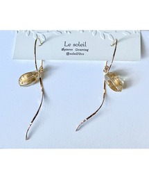 【Le soleil】揺れる ペイント柄フープピアス(MA)