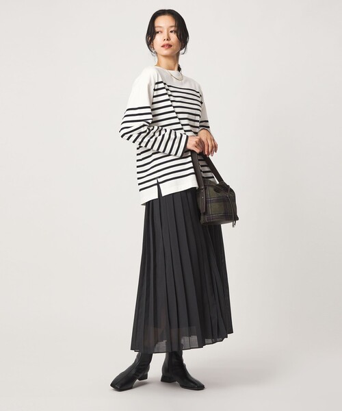 green label relaxing（グリーンレーベルリラクシング）の「バスクボーダー ロングスリーブ プルオーバー カットソー（Tシャツ/カットソー・レディース・ブラウン/ブラック/ホワイト/ワインレッド・FREE）」の11枚目の写真