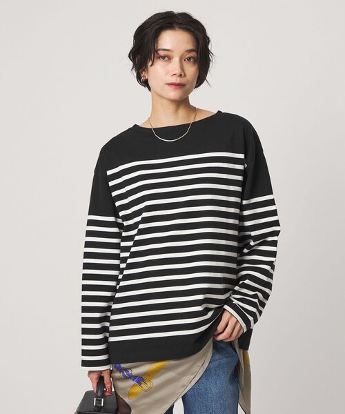 green label relaxing（グリーンレーベルリラクシング）の「バスクボーダー ロングスリーブ プルオーバー カットソー（Tシャツ/カットソー・レディース・ブラウン/ブラック/ホワイト/ワインレッド・FREE）」の12枚目の写真