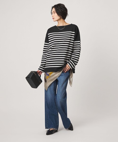 green label relaxing（グリーンレーベルリラクシング）の「バスクボーダー ロングスリーブ プルオーバー カットソー（Tシャツ/カットソー・レディース・ブラウン/ブラック/ホワイト/ワインレッド・FREE）」の14枚目の写真