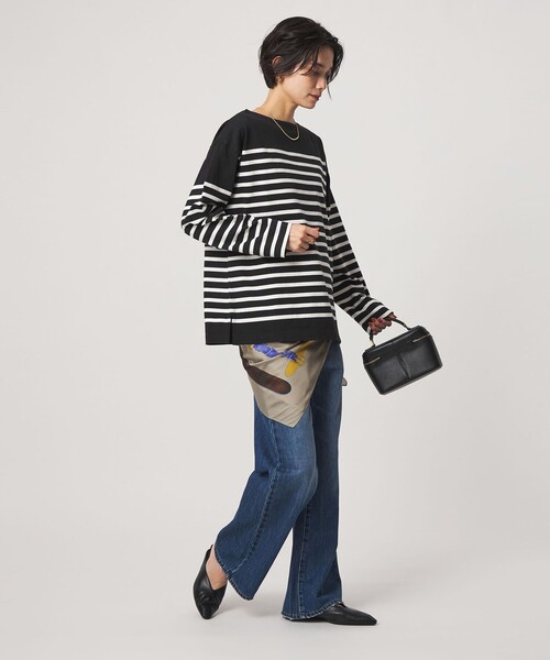 green label relaxing（グリーンレーベルリラクシング）の「バスクボーダー ロングスリーブ プルオーバー カットソー（Tシャツ/カットソー・レディース・ブラウン/ブラック/ホワイト/ワインレッド・FREE）」の15枚目の写真