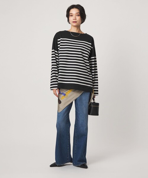 green label relaxing（グリーンレーベルリラクシング）の「バスクボーダー ロングスリーブ プルオーバー カットソー（Tシャツ/カットソー・レディース・ブラウン/ブラック/ホワイト/ワインレッド・FREE）」の16枚目の写真