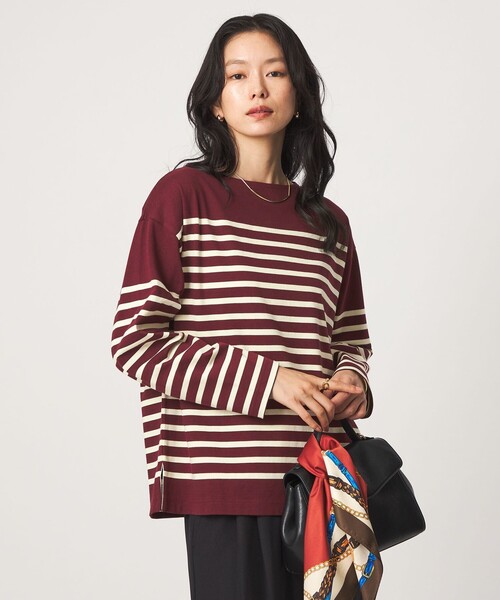 green label relaxing（グリーンレーベルリラクシング）の「バスクボーダー ロングスリーブ プルオーバー カットソー（Tシャツ/カットソー・レディース・ブラウン/ブラック/ホワイト/ワインレッド・FREE）」の17枚目の写真