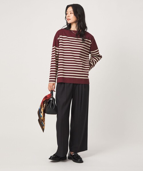 green label relaxing（グリーンレーベルリラクシング）の「バスクボーダー ロングスリーブ プルオーバー カットソー（Tシャツ/カットソー・レディース・ブラウン/ブラック/ホワイト/ワインレッド・FREE）」の19枚目の写真