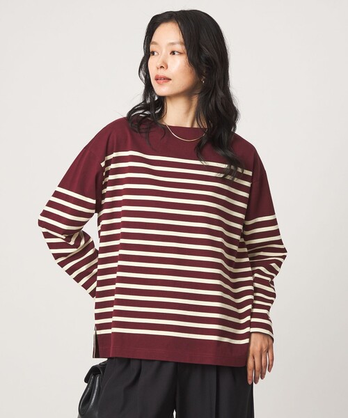 green label relaxing（グリーンレーベルリラクシング）の「バスクボーダー ロングスリーブ プルオーバー カットソー（Tシャツ/カットソー・レディース・ブラウン/ブラック/ホワイト/ワインレッド・FREE）」の20枚目の写真
