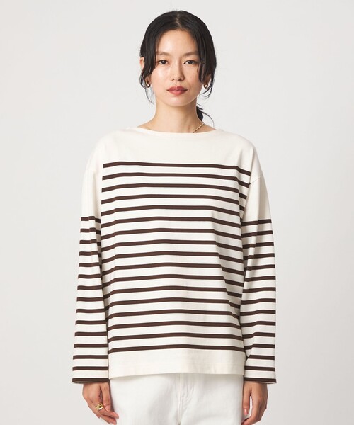 green label relaxing（グリーンレーベルリラクシング）の「バスクボーダー ロングスリーブ プルオーバー カットソー（Tシャツ/カットソー・レディース・ブラウン/ブラック/ホワイト/ワインレッド・FREE）」の21枚目の写真