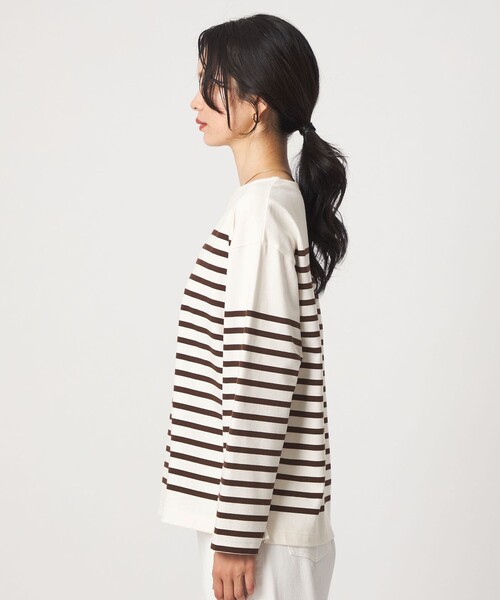 green label relaxing（グリーンレーベルリラクシング）の「バスクボーダー ロングスリーブ プルオーバー カットソー（Tシャツ/カットソー・レディース・ブラウン/ブラック/ホワイト/ワインレッド・FREE）」の22枚目の写真