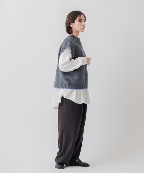 Kelen(ケレン)の「「KELEN / ケレン」バイカラースリットニットベスト(ニット/セーター・レディース・ブラウン/ネイビー/チャコールグレー・FREE)」の17枚目の写真