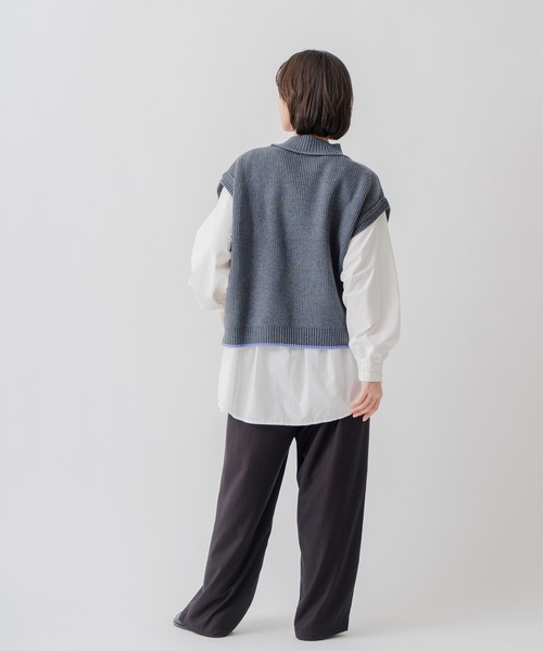 Kelen(ケレン)の「「KELEN / ケレン」バイカラースリットニットベスト(ニット/セーター・レディース・ブラウン/ネイビー/チャコールグレー・FREE)」の19枚目の写真