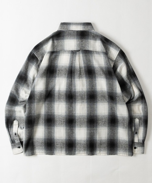 GLOVE HOUSE（グローブハウス）の「【a】TCオンブレ ネルチェック クロップド スクエアシャツ ショート丈/ユニセックス/メンズ/レディース（シャツ/ブラウス・メンズ・ベージュ系1/グリーン/サックスブルー/ブラック系1/ダークグリーン/ホワイト/ブラウン系1/ブラック系2/ベージュ系2/ブラウン系2・MEDIUM/LARGE）」の19枚目の写真