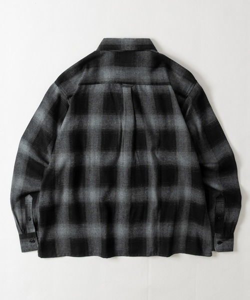 GLOVE HOUSE（グローブハウス）の「【a】TCオンブレ ネルチェック クロップド スクエアシャツ ショート丈/ユニセックス/メンズ/レディース（シャツ/ブラウス・メンズ・ベージュ系1/グリーン/サックスブルー/ブラック系1/ダークグリーン/ホワイト/ブラウン系1/ブラック系2/ベージュ系2/ブラウン系2・MEDIUM/LARGE）」の21枚目の写真