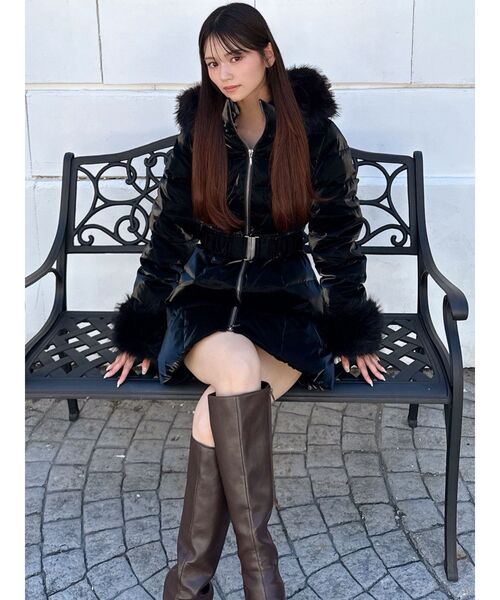 RESEXXY(リゼクシー)の「フード付きダウンコート(ダウンジャケット/コート・レディース・ピンク/ホワイト/ブラック・MEDIUM/SMALL)」の10枚目の写真