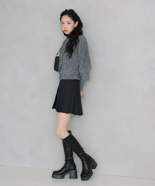 VIVIAN（ヴィヴィアン）の「厚底チャンキーヒールストレッチロングブーツ（ブーツ・レディース・ブラック系その他3/ブラック系その他2・S/L/M）」の11枚目の写真