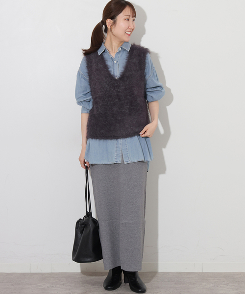 JOURNAL STANDARD relume(ジャーナルスタンダード レリューム)の「《追加2》ライトデニムオーバーサイズシャツ(シャツ/ブラウス・レディース・ブルー/サックスブルー・FREE)」の9枚目の写真