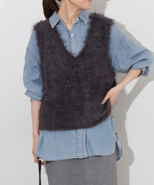 JOURNAL STANDARD relume(ジャーナルスタンダード レリューム)の「《追加2》ライトデニムオーバーサイズシャツ(シャツ/ブラウス・レディース・ブルー/サックスブルー・FREE)」の12枚目の写真