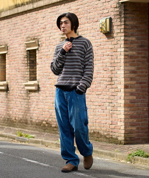 orSlow(オアスロウ)の「orSlow/オアスロウ MEN'S PAINTER PANTS PAINT デニムパンツ ペインターパンツ ワイド ロールアップ メンズ ワーク ミリタリー 2026年秋冬 秋服 冬服(デニムパンツ・メンズ・ライトインディゴブルー・2/4/3)」の11枚目の写真