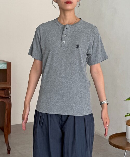 U.S. POLO ASSN.(ユーエスポロアッスン)の「コンパクトリブヘンリーT(Tシャツ/カットソー・メンズ・グレー/ブラック/ブラウン/ホワイト・LARGE/MEDIUM)」の13枚目の写真