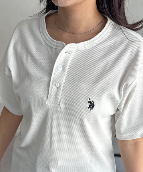 U.S. POLO ASSN.(ユーエスポロアッスン)の「コンパクトリブヘンリーT(Tシャツ/カットソー・メンズ・グレー/ブラック/ブラウン/ホワイト・LARGE/MEDIUM)」の22枚目の写真