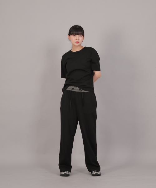 SAINTCREW(セントクルー)の「ソフトエッセンシャル起毛ワイドパンツ SEK-388 グレー/ブラック(スウェットパンツ・レディース・その他・FREE)」の3枚目の写真