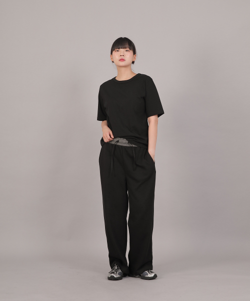 SAINTCREW(セントクルー)の「ソフトエッセンシャル起毛ワイドパンツ SEK-388 グレー/ブラック(スウェットパンツ・レディース・その他・FREE)」の6枚目の写真