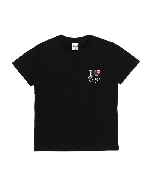 CARGOBROS FOR WOMAN(カーゴブロスフォーウィメン)の「ミニマルヴィンテージフラッグカーゴウーマン半袖Tシャツ(ブラック)(Tシャツ/カットソー・レディース・その他・SMALL/MEDIUM)」の1枚目の写真