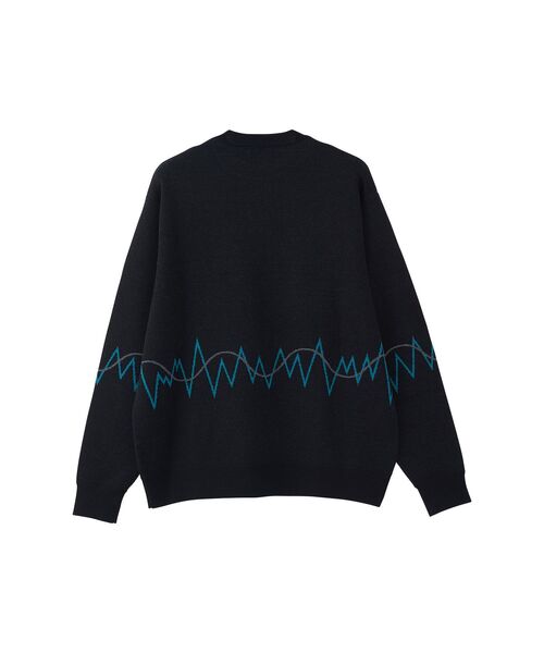 HYSTERIC GLAMOUR(ヒステリックグラマー)の「HG NEW WAVE LOGO刺繍 セーター(ニット/セーター・メンズ・ブルー/ブラック・MEDIUM/LARGE/X-LARGE)」の5枚目の写真