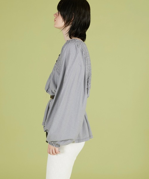 crinkle crinkle crinkle(クリンクルクリンクルクリンクル)の「【 crinkle crinkle crinkle 】 border cutsew / ボーダーカットソー(Tシャツ/カットソー・レディース・ブラック/グレー・FREE)」の5枚目の写真