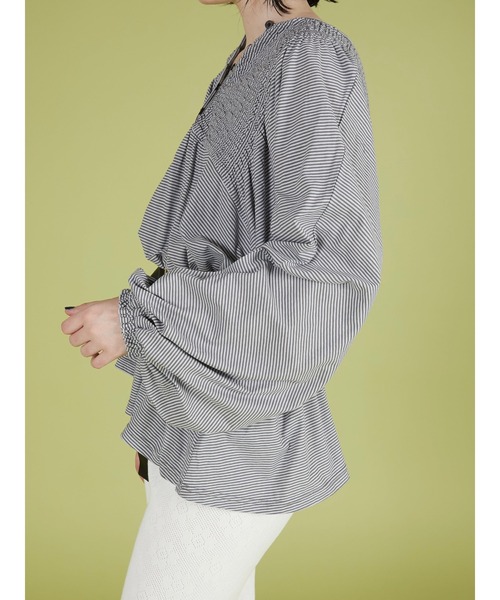 crinkle crinkle crinkle(クリンクルクリンクルクリンクル)の「【 crinkle crinkle crinkle 】 border cutsew / ボーダーカットソー(Tシャツ/カットソー・レディース・ブラック/グレー・FREE)」の6枚目の写真
