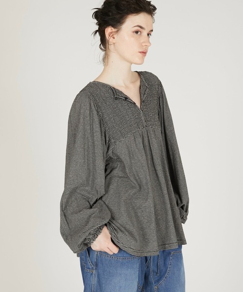 crinkle crinkle crinkle(クリンクルクリンクルクリンクル)の「【 crinkle crinkle crinkle 】 border cutsew / ボーダーカットソー(Tシャツ/カットソー・レディース・ブラック/グレー・FREE)」の10枚目の写真