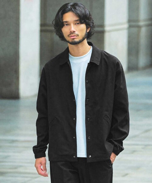 ABAHOUSE GRAY（アバハウスグレイ）の「【セットアップ対応】ストレッチ コーチジャケット / 吸水速乾 / UVカット（ブルゾン・メンズ・ブラック/チャコールグレー/ブラウン・48/50/46）」の2枚目の写真