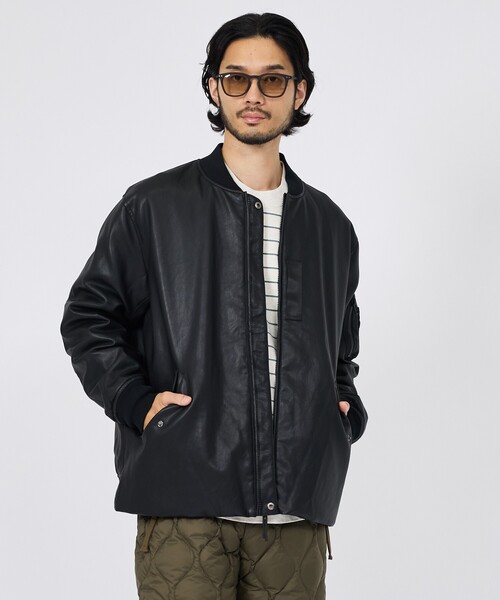 TAION(タイオン)の「【TAION / タイオン】ジャパンスペシャル リバーシブル MA-1 フェイクレザー×ダウンジャケットTAION-JK02JS-2(ブルゾン・メンズ・ブラック系その他/ブラック・L/M)」の1枚目の写真