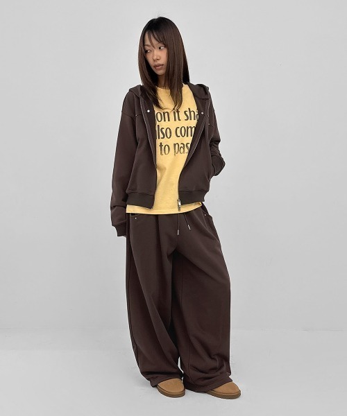 BLACKUP（ブラックアップ）の「[MADE] スパネルリベットバルーントレーニングパンツ（スウェットパンツ・レディース・ダークブラウン/チャコール・FREE）」の19枚目の写真