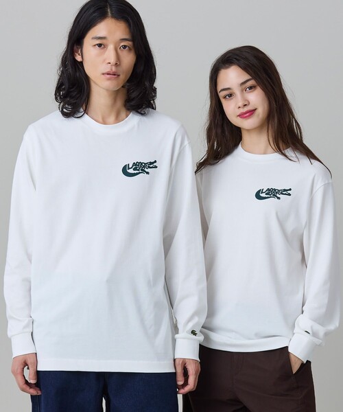 LACOSTE(ラコステ)の「ネーム&ワニロゴグラフィック長袖Tシャツ(Tシャツ/カットソー・メンズ・ブラック/ダークグリーン/オフホワイト・2/5/4/3)」の17枚目の写真