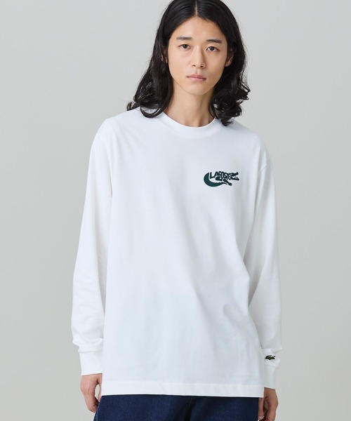 LACOSTE(ラコステ)の「ネーム&ワニロゴグラフィック長袖Tシャツ(Tシャツ/カットソー・メンズ・ブラック/ダークグリーン/オフホワイト・2/5/4/3)」の10枚目の写真