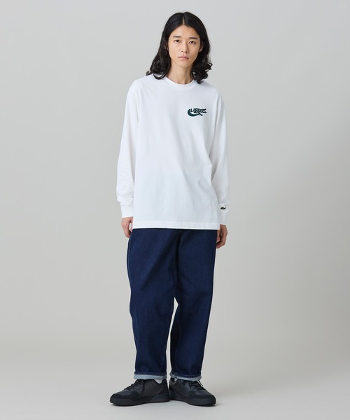 LACOSTE(ラコステ)の「ネーム&ワニロゴグラフィック長袖Tシャツ(Tシャツ/カットソー・メンズ・ブラック/ダークグリーン/オフホワイト・2/5/4/3)」の4枚目の写真