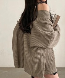 ざっくり編みが可愛い♪ トレンドのオーバーサイズニットカーディガン